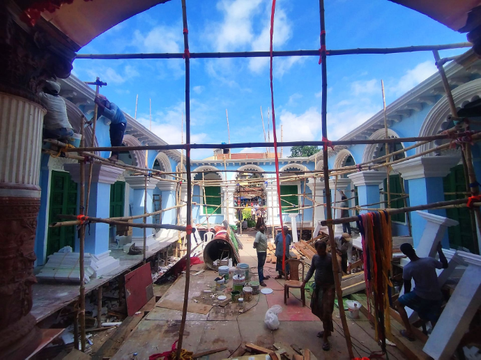 Chandannagar Jagadhatri Puja Preparation