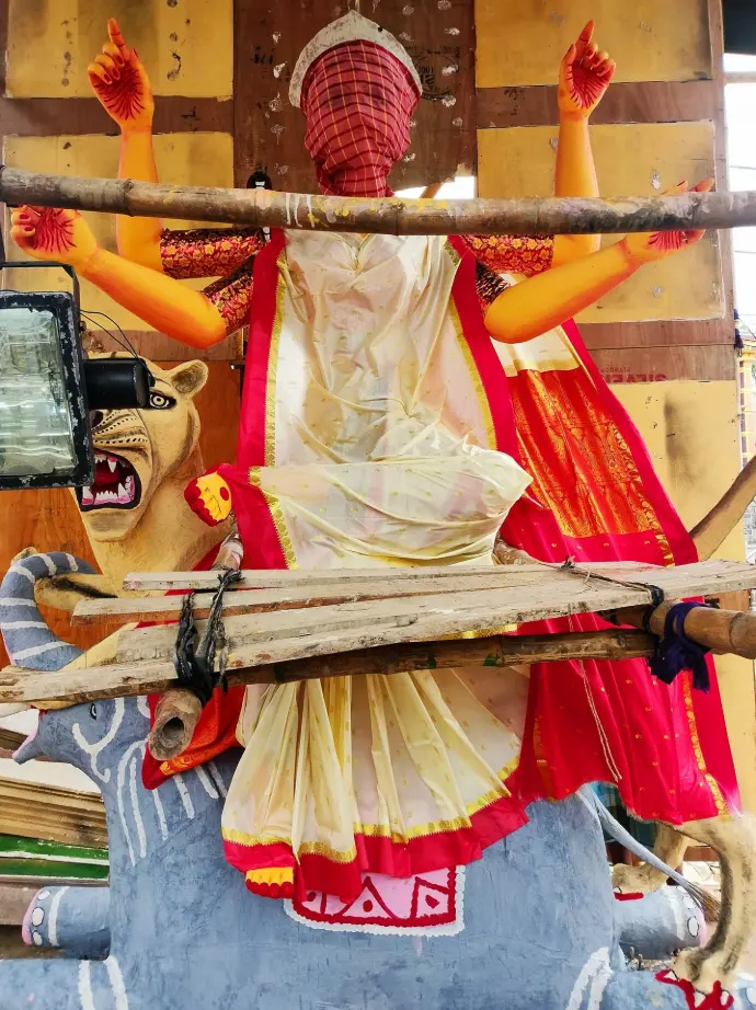 Chandannagar Jagadhatri Puja Preparation