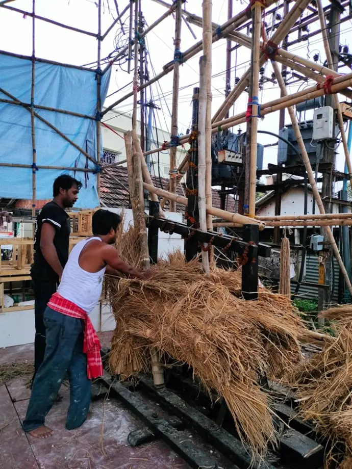 Chandannagar Jagadhatri Puja Preparation