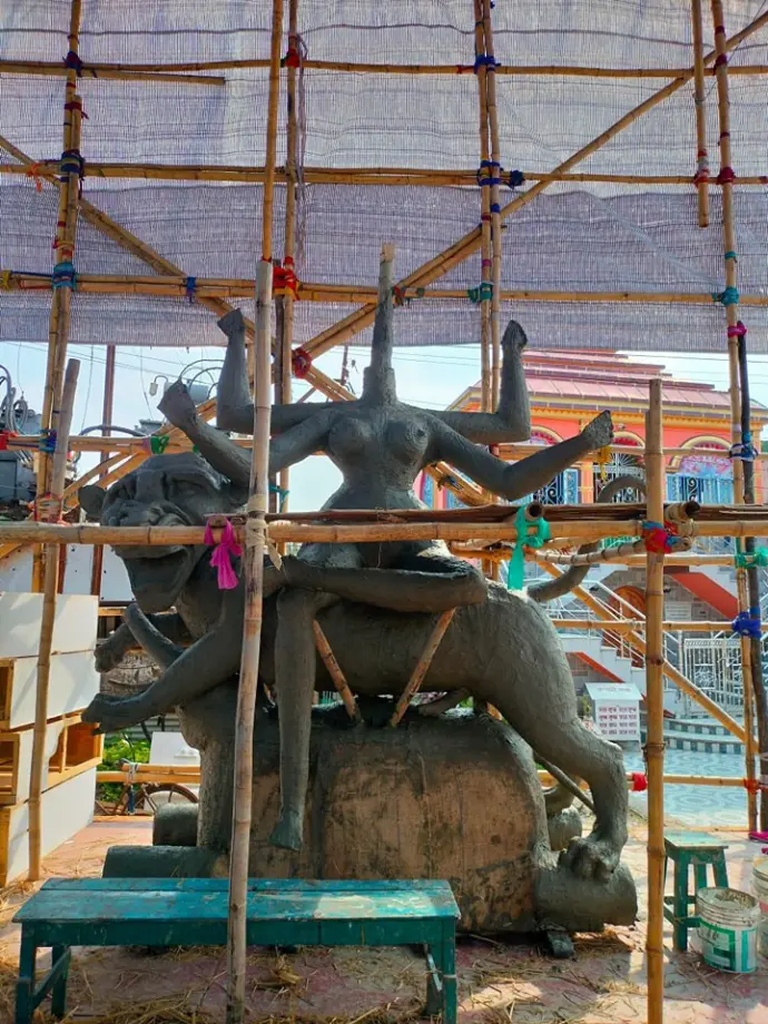 Chandannagar Jagadhatri Puja Preparation