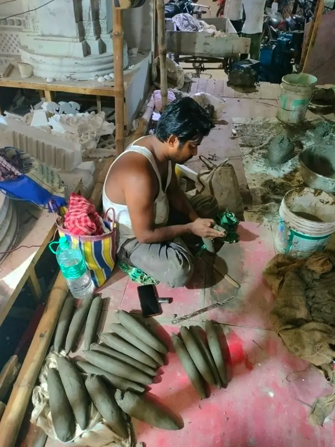 Chandannagar Jagadhatri Puja Preparation