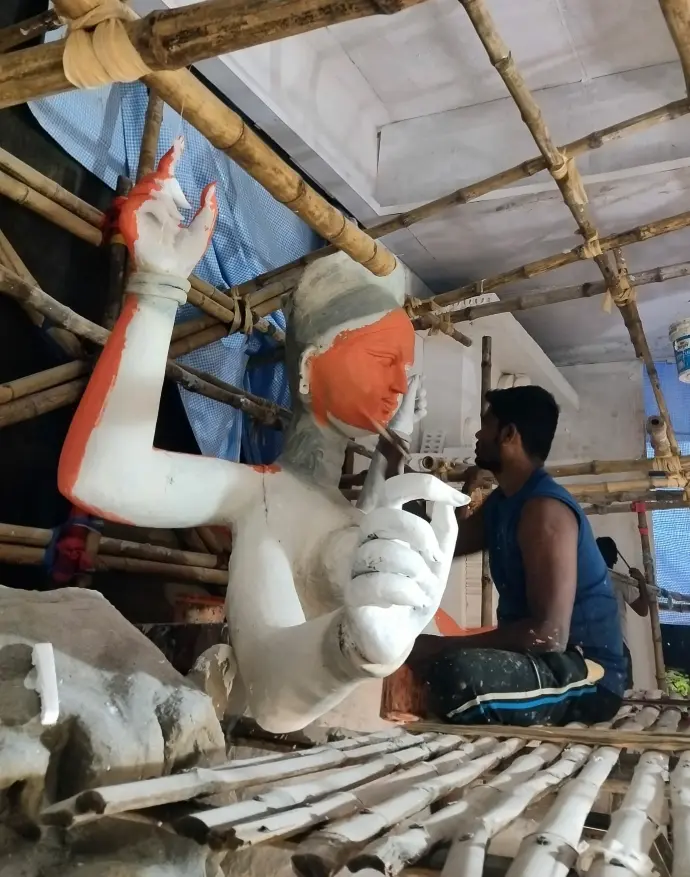 Chandannagar Jagadhatri Puja Preparation