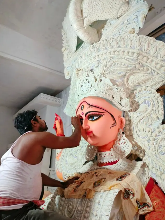 Chandannagar Jagadhatri Puja Preparation